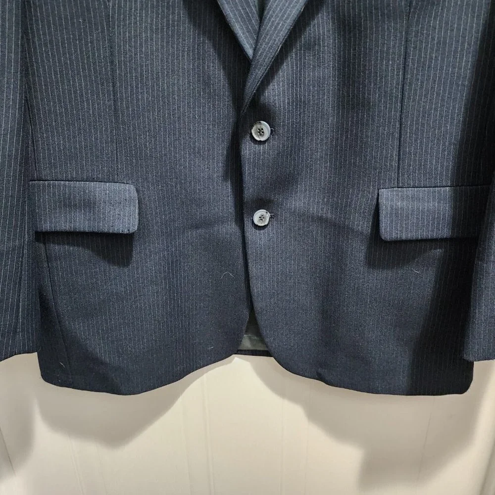 VTG‎ Levis Action Suit Business Class Navy Pinstripe 2-pc Jacket + Pants USA 44R